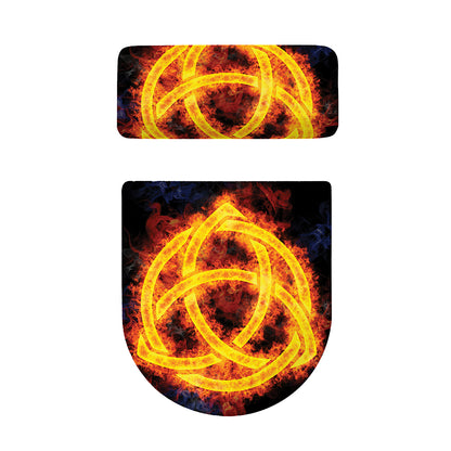 Fire Celtic Knot Print Toilet Lid And Tank Cover Set