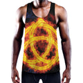 Fire Celtic Knot Print Men's Workout Tank Top