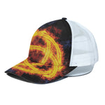 Fire Celtic Knot Print White Mesh Trucker Cap