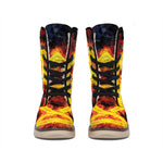 Fire Celtic Knot Print Winter Boots