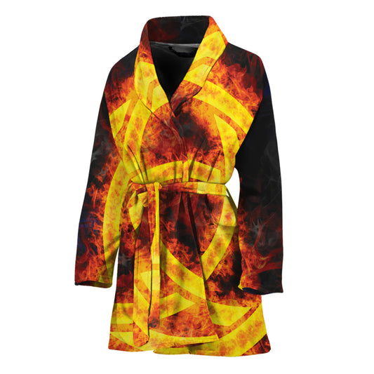 Fire Celtic Knot Print Women's Bathrobe