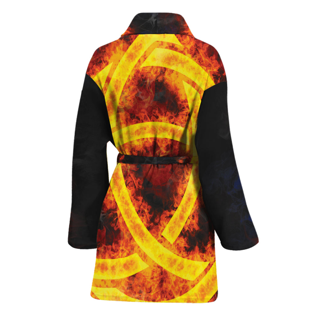 Fire Celtic Knot Print Women's Bathrobe