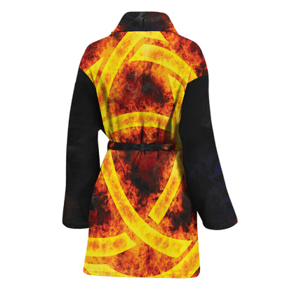 Fire Celtic Knot Print Women's Bathrobe