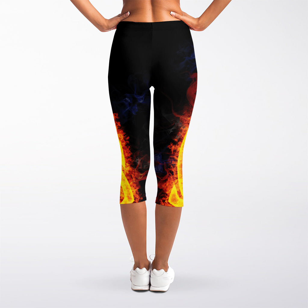 Fire Celtic Knot Print Women's Capri Leggings