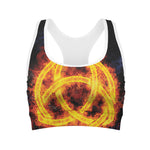 Fire Celtic Knot Print Women's Sports Bra