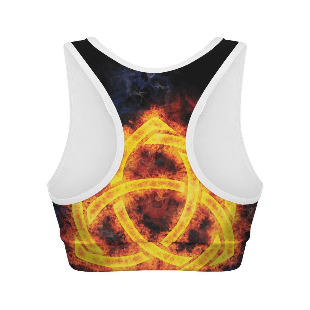 Fire Celtic Knot Print Women's Sports Bra