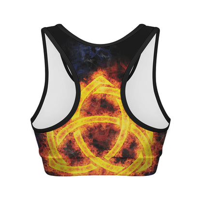 Fire Celtic Knot Print Women's Sports Bra