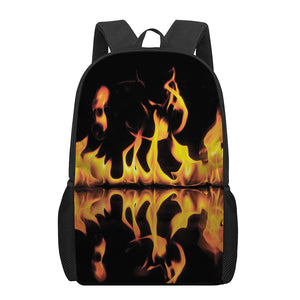 Fire Flame Burning Print 17 Inch Backpack