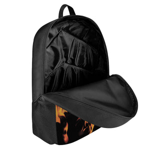 Fire Flame Burning Print 17 Inch Backpack