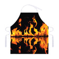 Fire Flame Burning Print Adjustable Apron