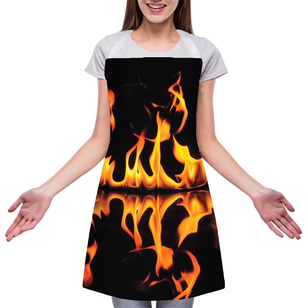 Fire Flame Burning Print Adjustable Apron