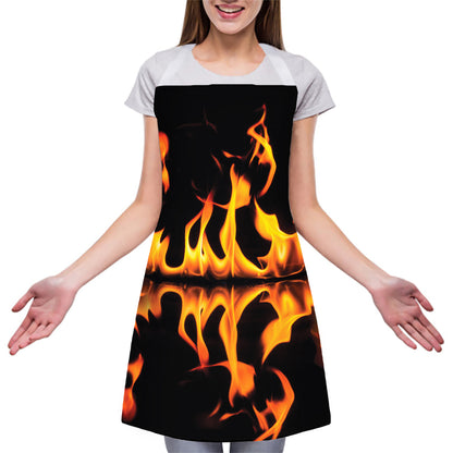 Fire Flame Burning Print Adjustable Apron