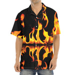 Fire Flame Burning Print Aloha Shirt