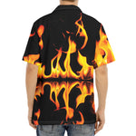 Fire Flame Burning Print Aloha Shirt