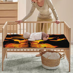 Fire Flame Burning Print Baby Crib Sheet