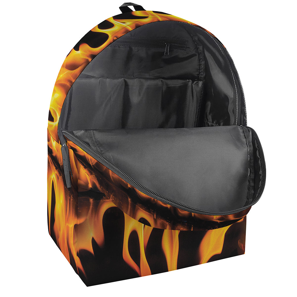 Fire Flame Burning Print Backpack