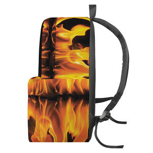 Fire Flame Burning Print Backpack