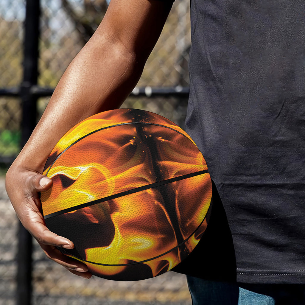 Fire Flame Burning Print Basketball