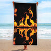 Fire Flame Burning Print Beach Towel