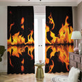Fire Flame Burning Print Dimout Pencil Pleat Curtains