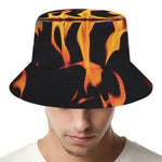 Fire Flame Burning Print Bucket Hat