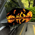 Fire Flame Burning Print Car Side Mirror Covers