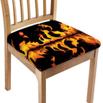 Fire Flame Burning Print Chair Cushion Cover