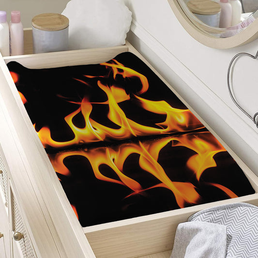 Fire Flame Burning Print Changing Pad Cover