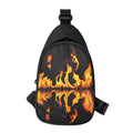 Fire Flame Burning Print Sling Bag