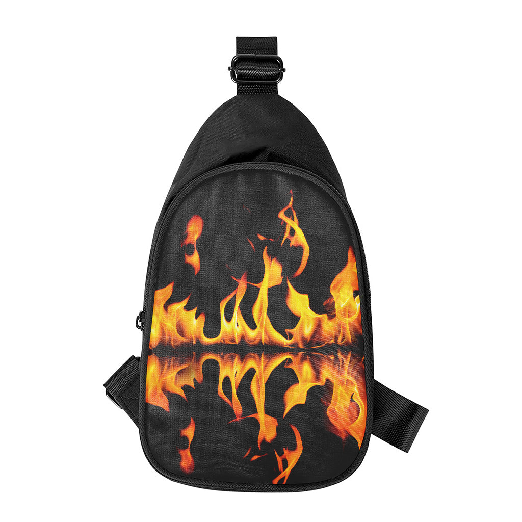 Fire Flame Burning Print Chest Bag