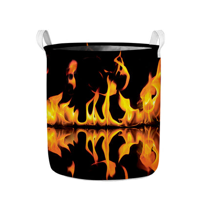 Fire Flame Burning Print Collapsible Laundry Basket