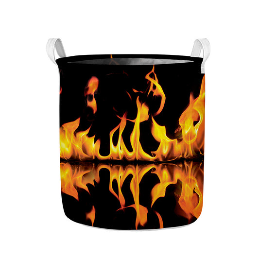 Fire Flame Burning Print Collapsible Laundry Basket