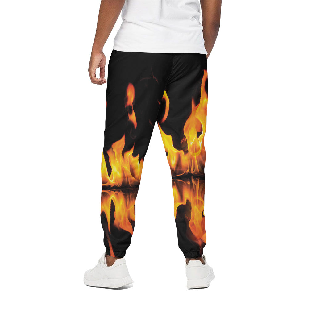 Fire Flame Burning Print Cotton Pants