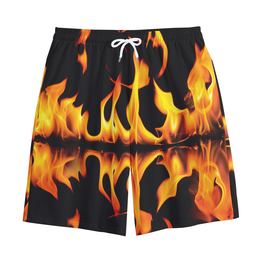 Fire Flame Burning Print Cotton Shorts