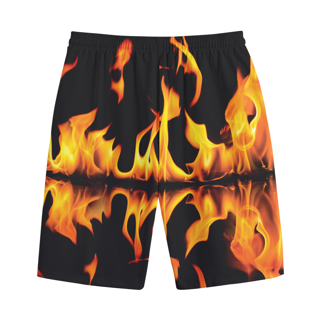 Fire Flame Burning Print Cotton Shorts