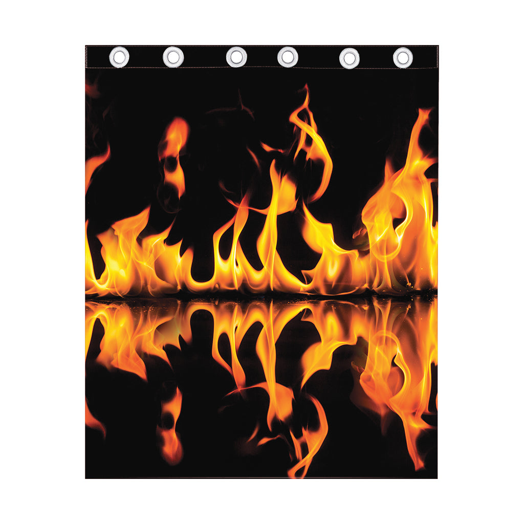 Fire Flame Burning Print Curtain