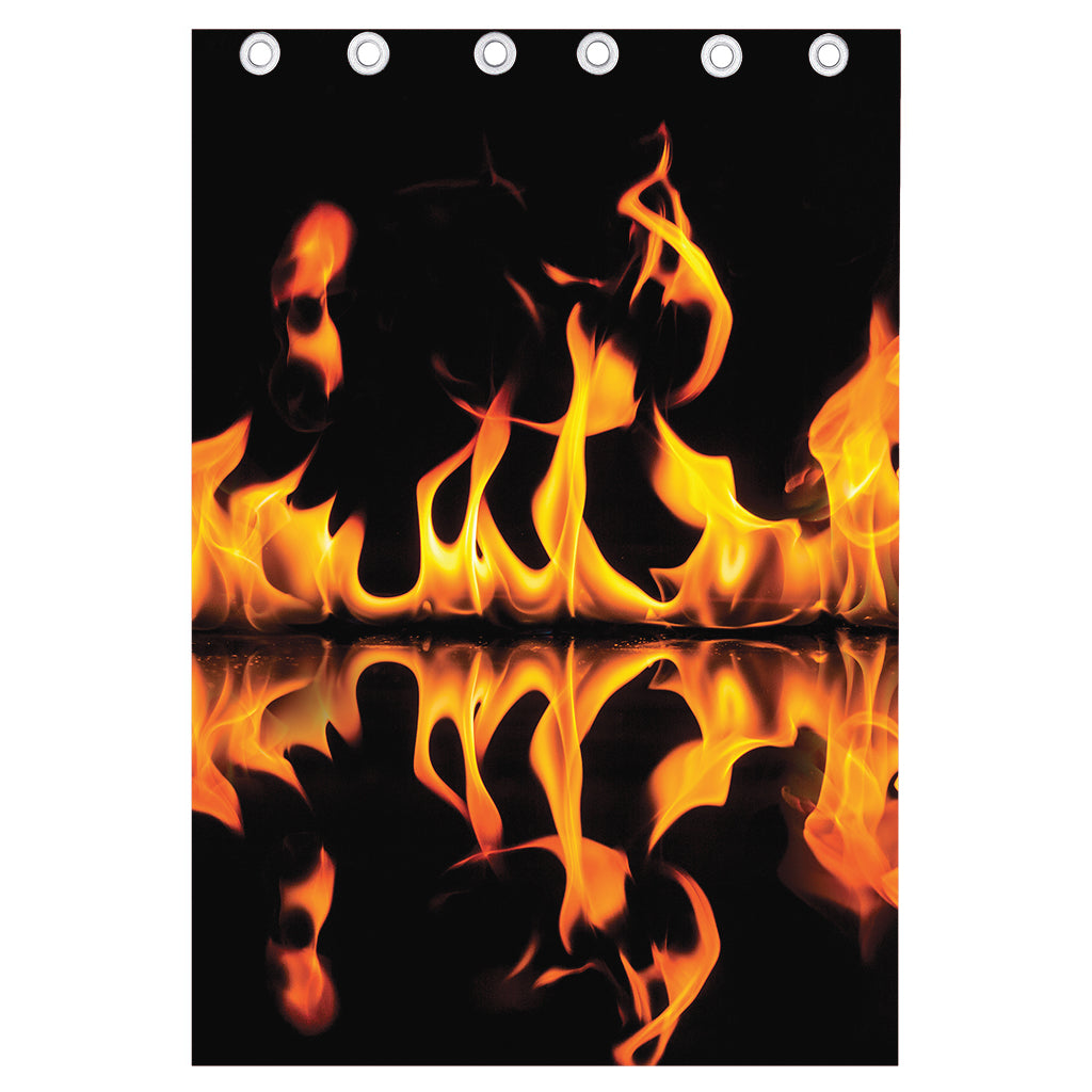 Fire Flame Burning Print Curtain