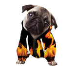 Fire Flame Burning Print Dog Zip Up Hoodie