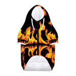 Fire Flame Burning Print Dog Zip Up Hoodie