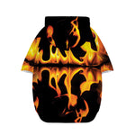 Fire Flame Burning Print Dog Zip Up Hoodie