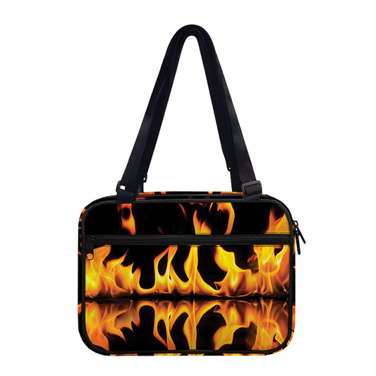 Fire Flame Burning Print Double Strap Bible Bag