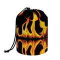 Fire Flame Burning Print Drawstring Makeup Bag