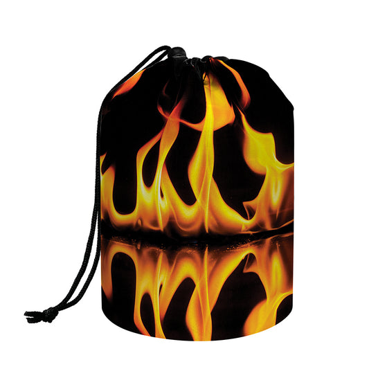 Fire Flame Burning Print Drawstring Makeup Bag
