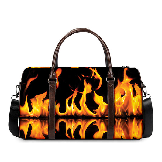 Fire Flame Burning Print Duffle Bag