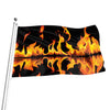 Fire Flame Burning Print Flag