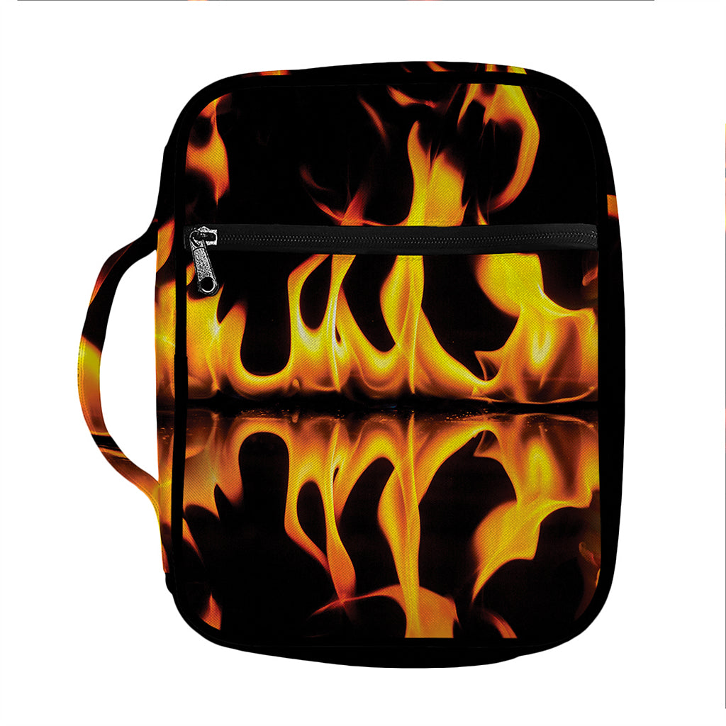 Fire Flame Burning Print Front Pocket Bible Bag