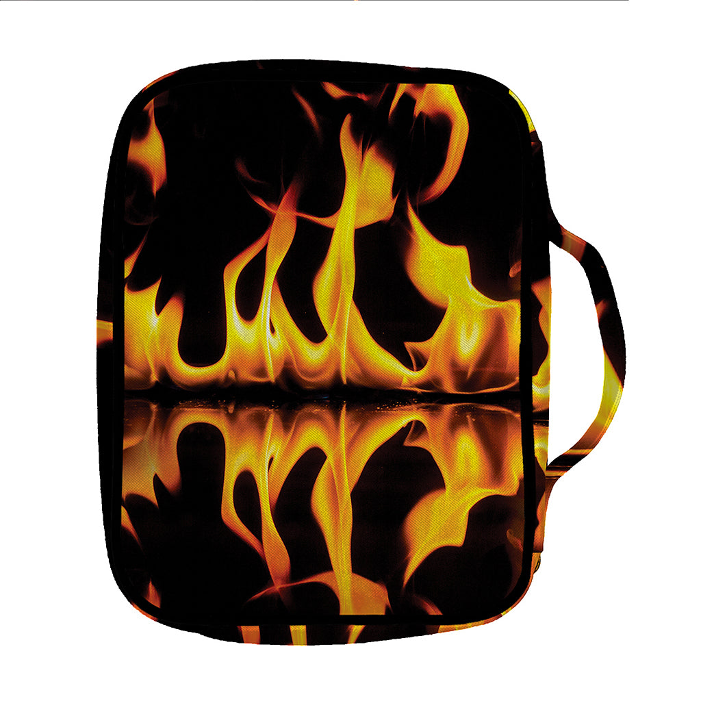 Fire Flame Burning Print Front Pocket Bible Bag