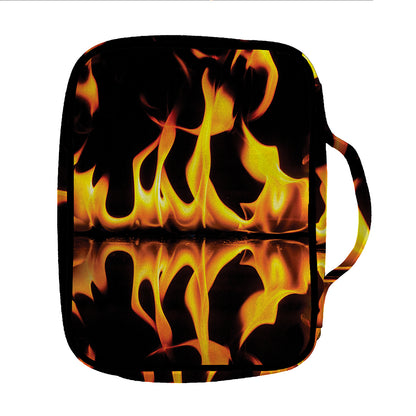 Fire Flame Burning Print Front Pocket Bible Bag