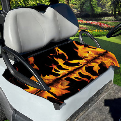Fire Flame Burning Print Golf Cart Seat Cover