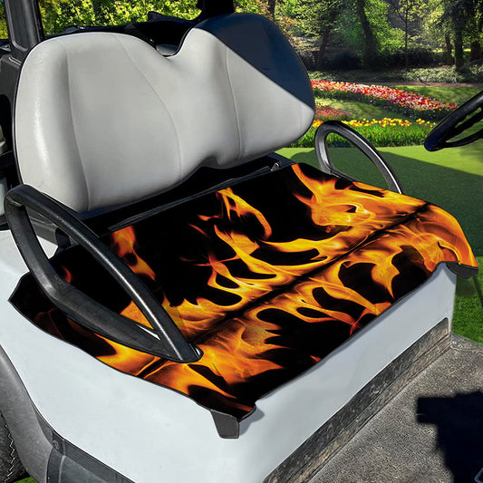 Fire Flame Burning Print Golf Cart Seat Cover